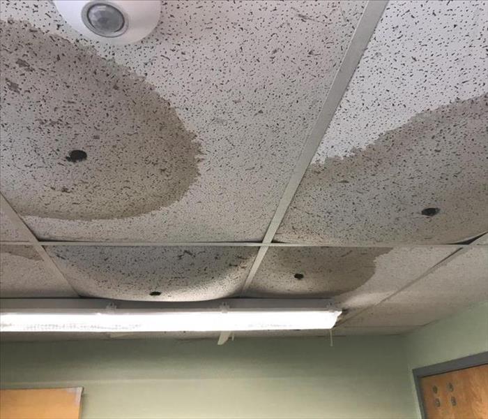 water damaged commercial ceiling