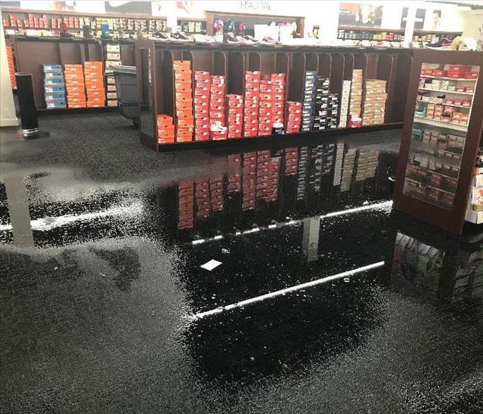 Water damaged shoe store